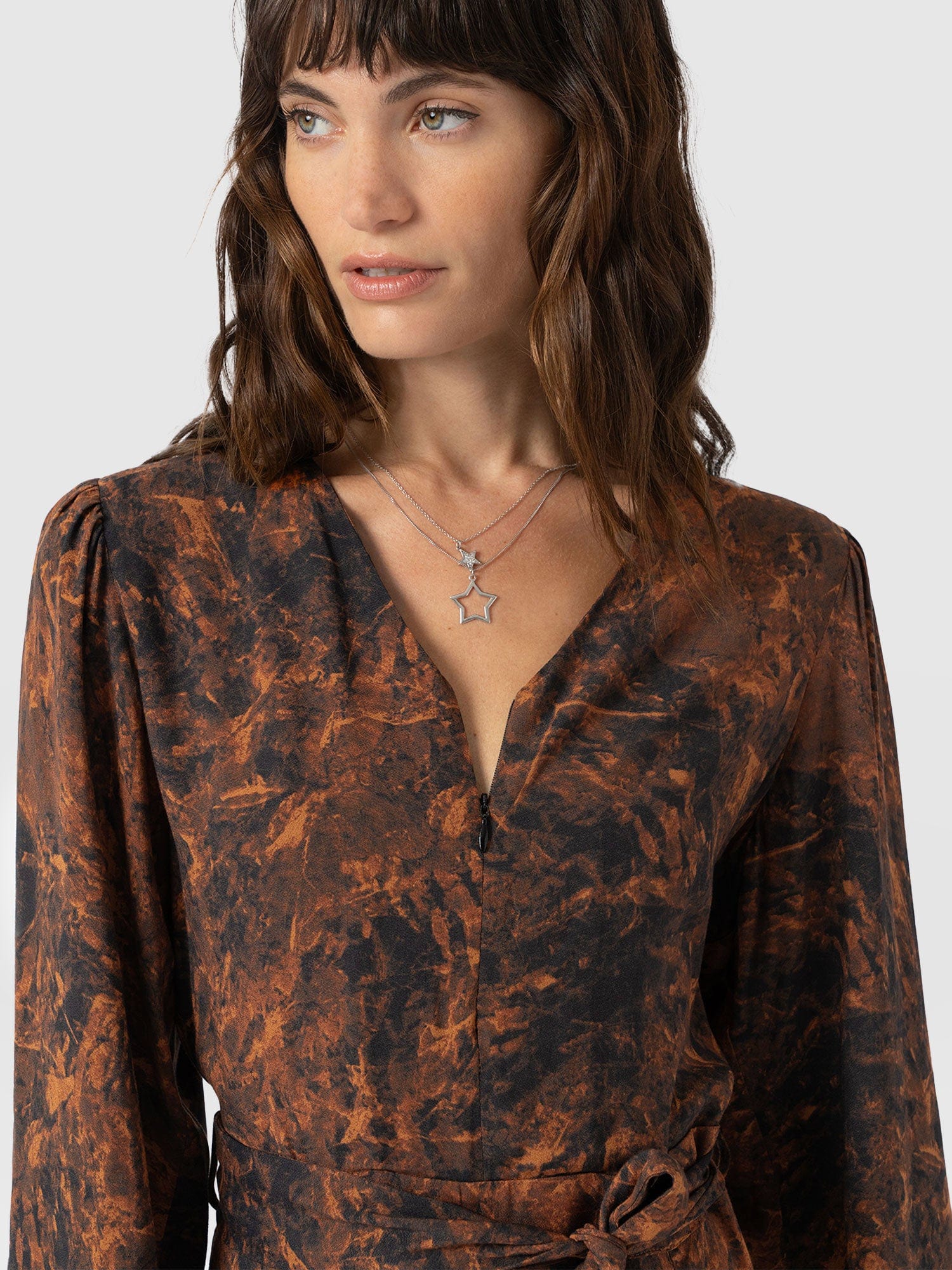 Joselyn Mini Dress - Brown Marble